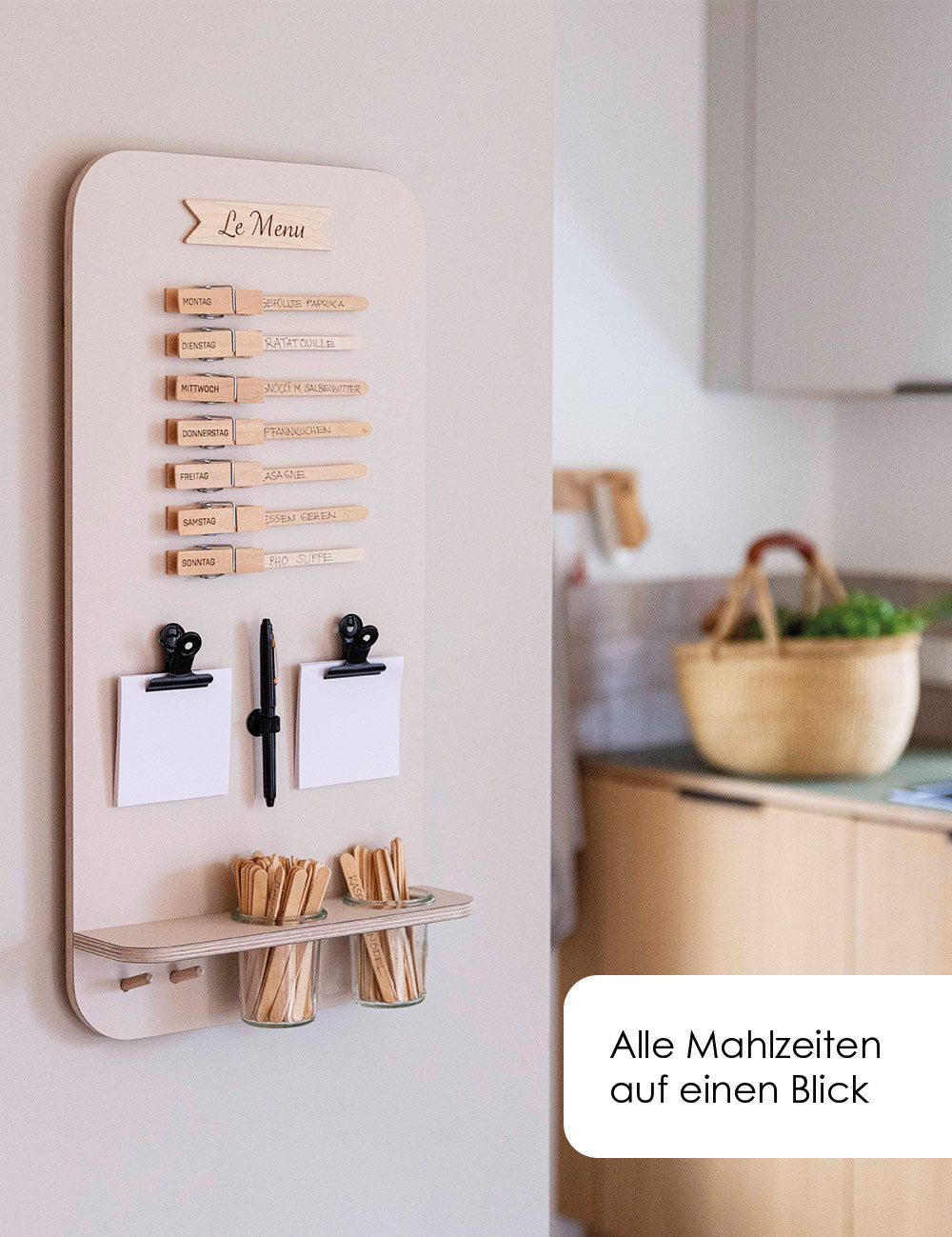 Speiseplan | Holz beige | runde Ecken