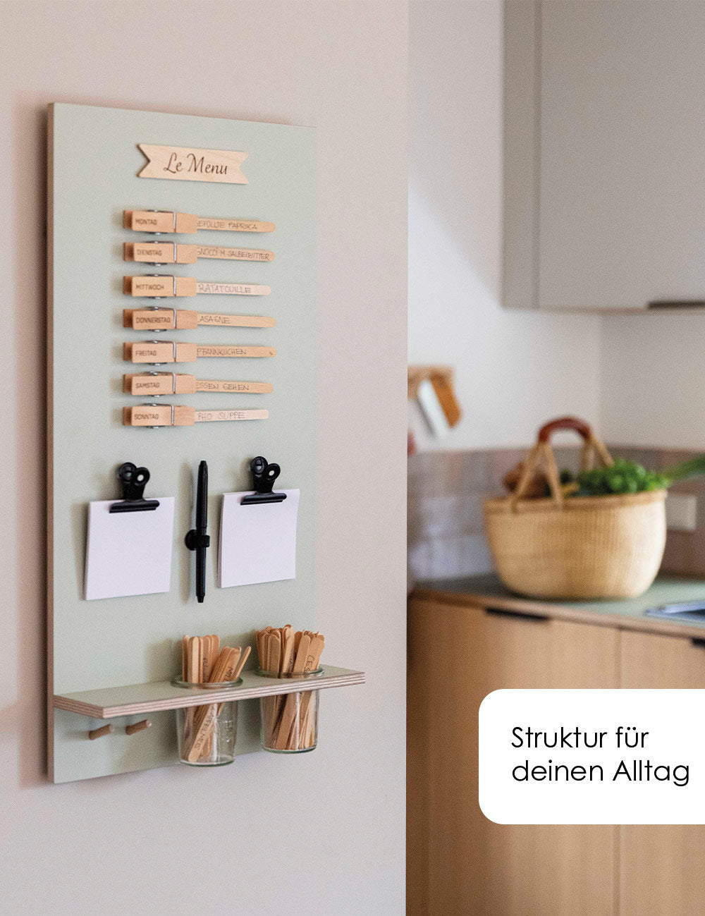 Speiseplan | Holz salbei | eckig