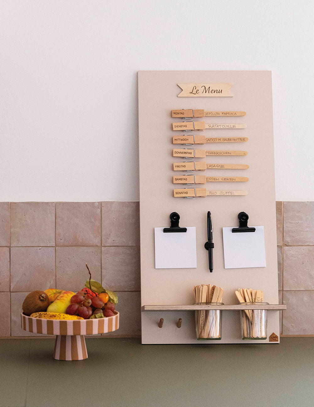 Speiseplan | Holz beige | eckig