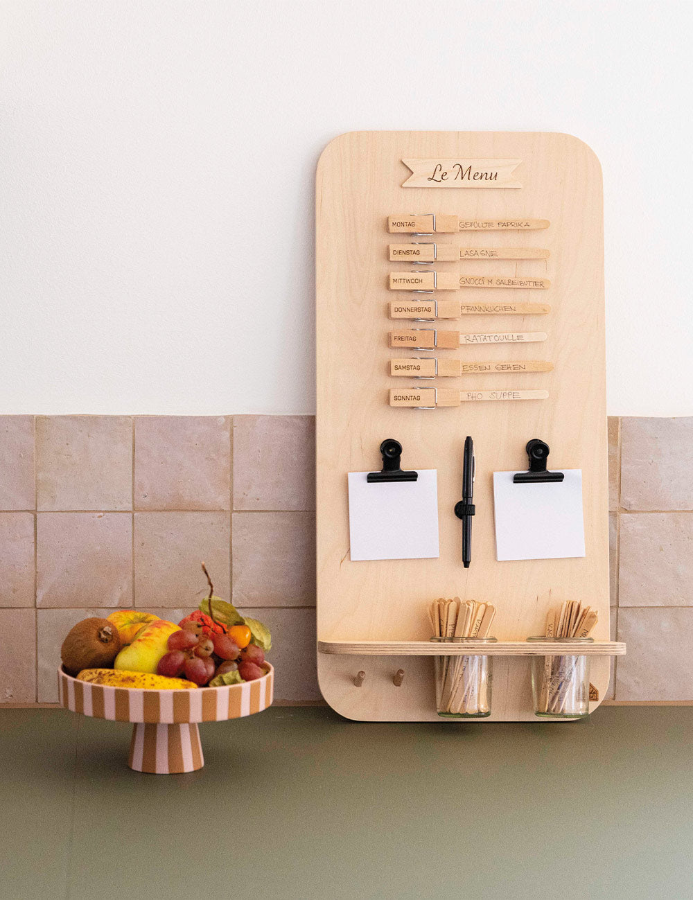 Speiseplan | Holz Multiplex | runde Ecken