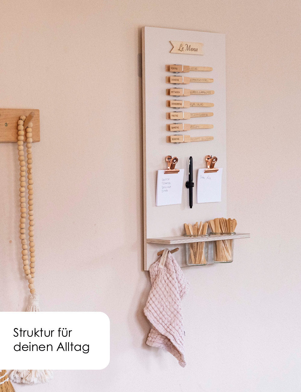 Speiseplan | Holz beige | eckig