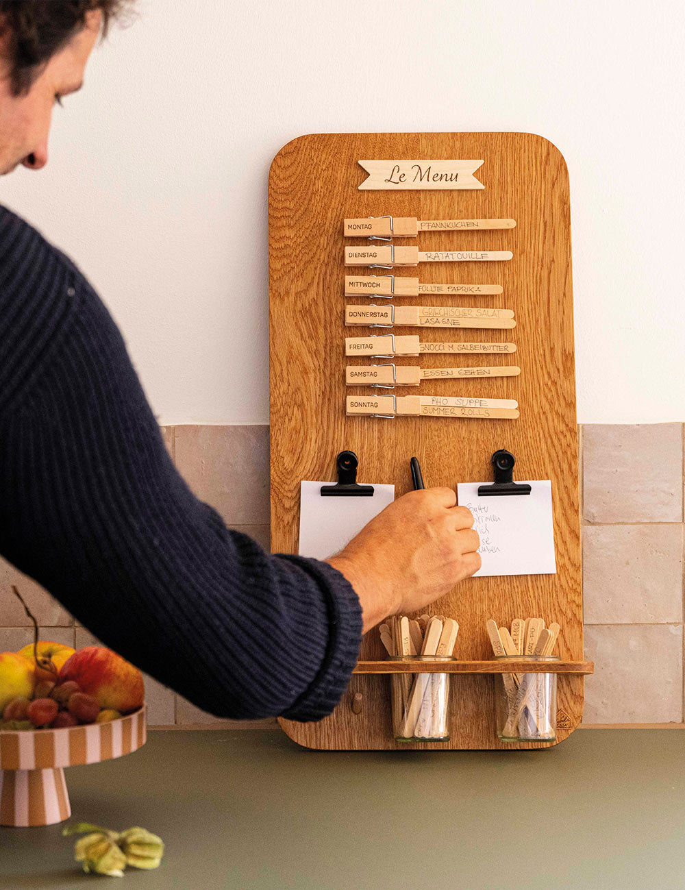 Speiseplan | Holz Eiche | runde Ecken