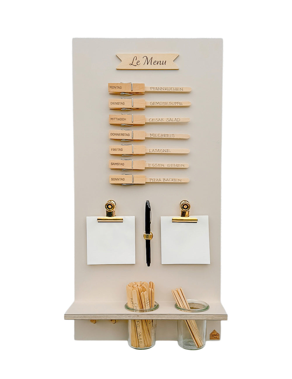 Speiseplan | Holz beige | eckig