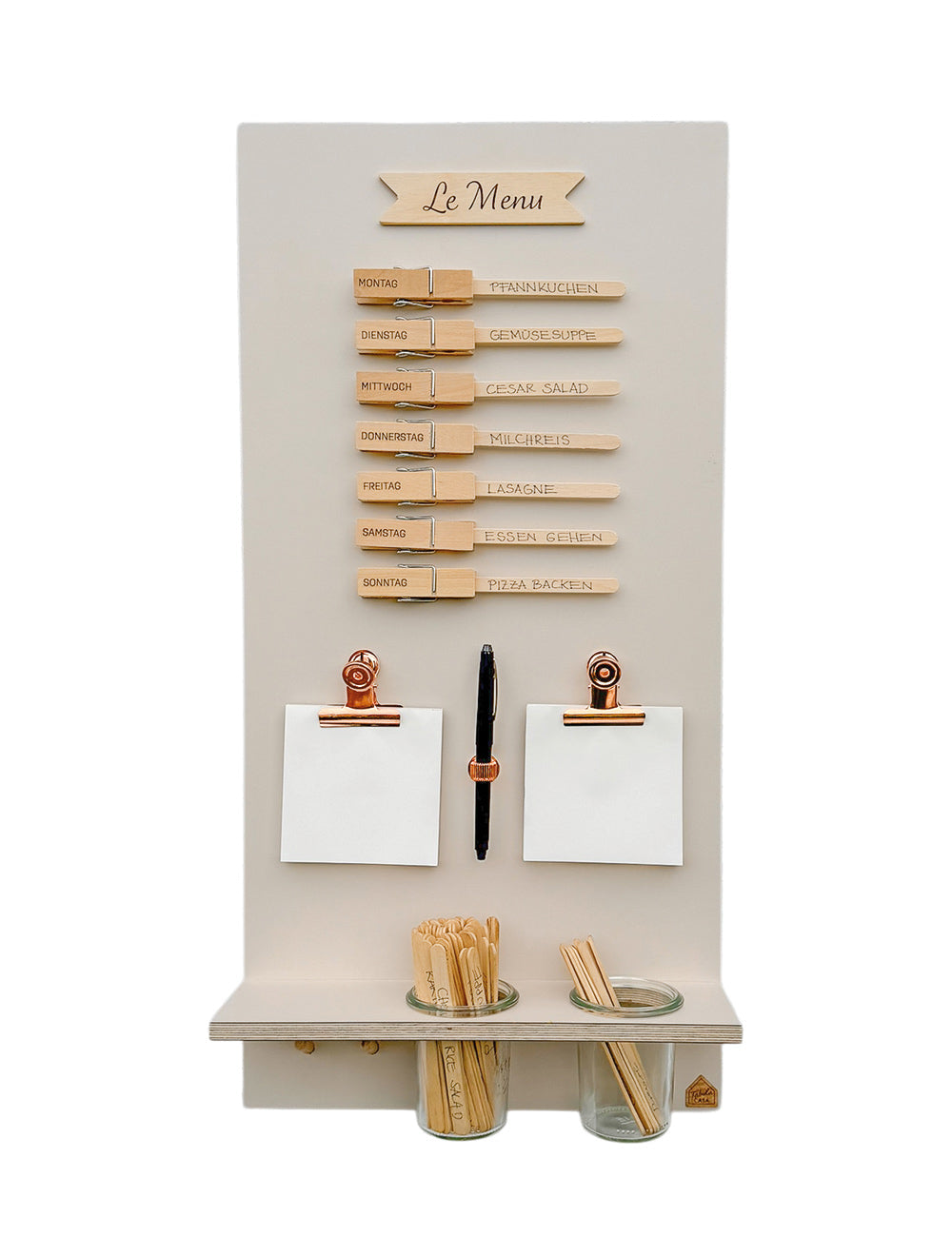 Speiseplan | Holz beige | eckig