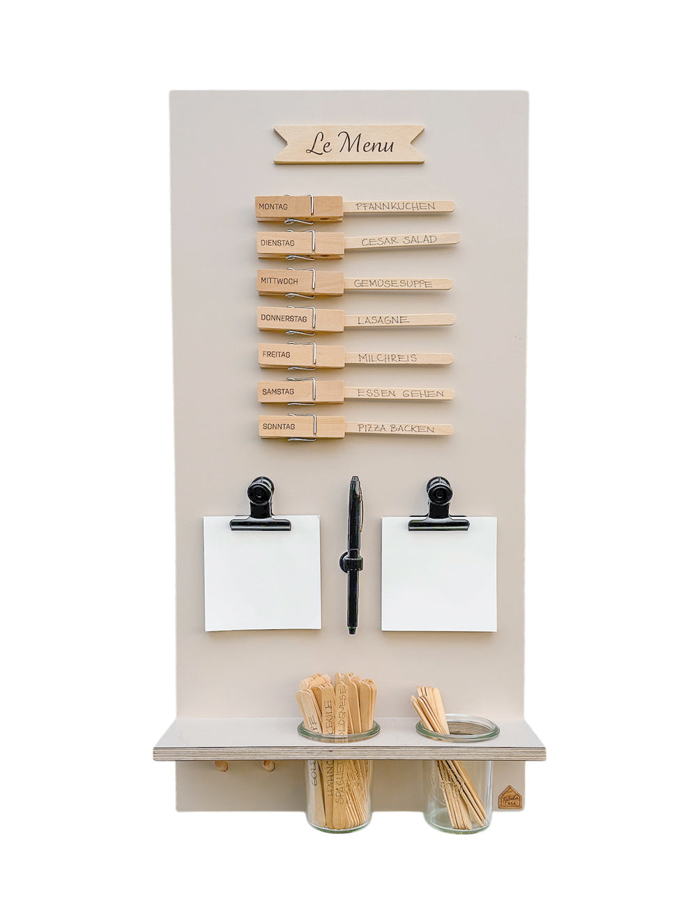 Speiseplan | Holz beige | eckig