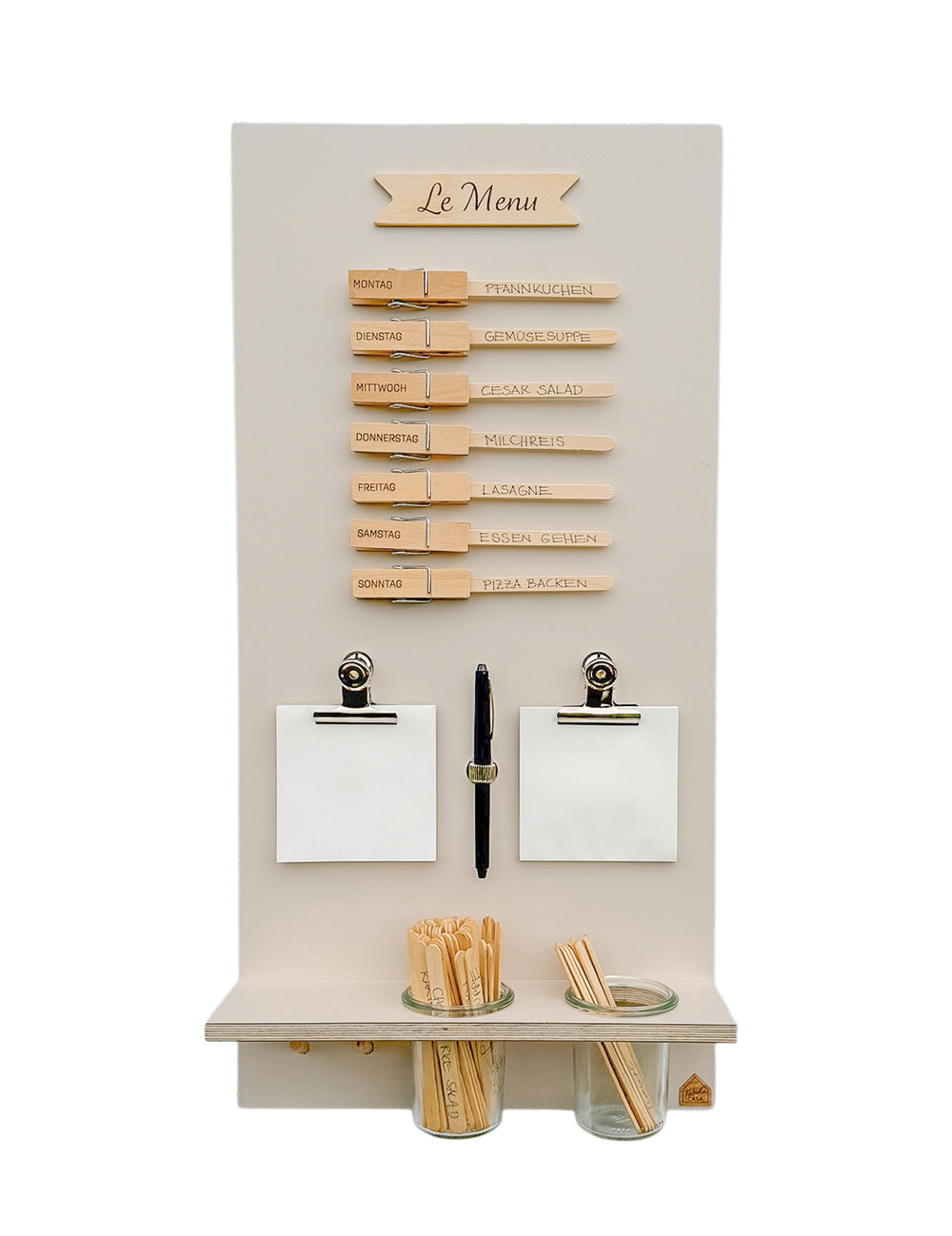 Speiseplan | Holz beige | eckig