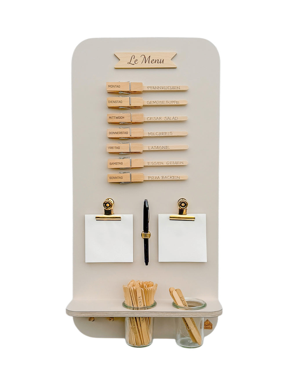 Speiseplan | Holz beige | runde Ecken