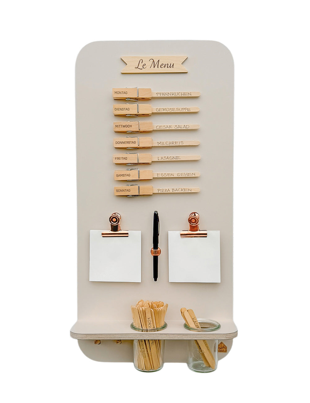 Speiseplan | Holz beige | runde Ecken