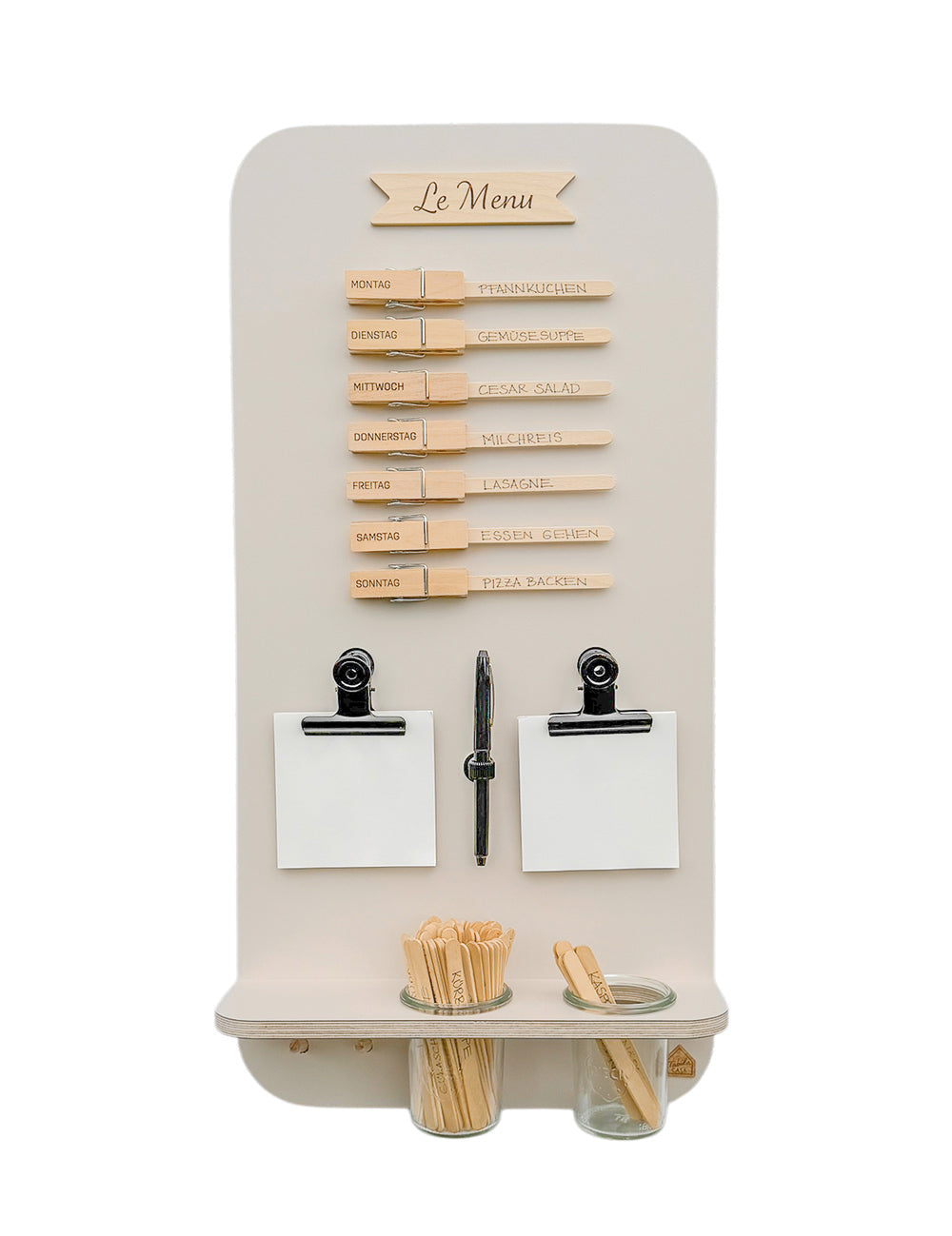 Speiseplan | Holz beige | runde Ecken