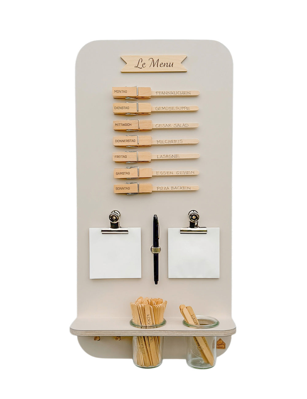 Speiseplan | Holz beige | runde Ecken