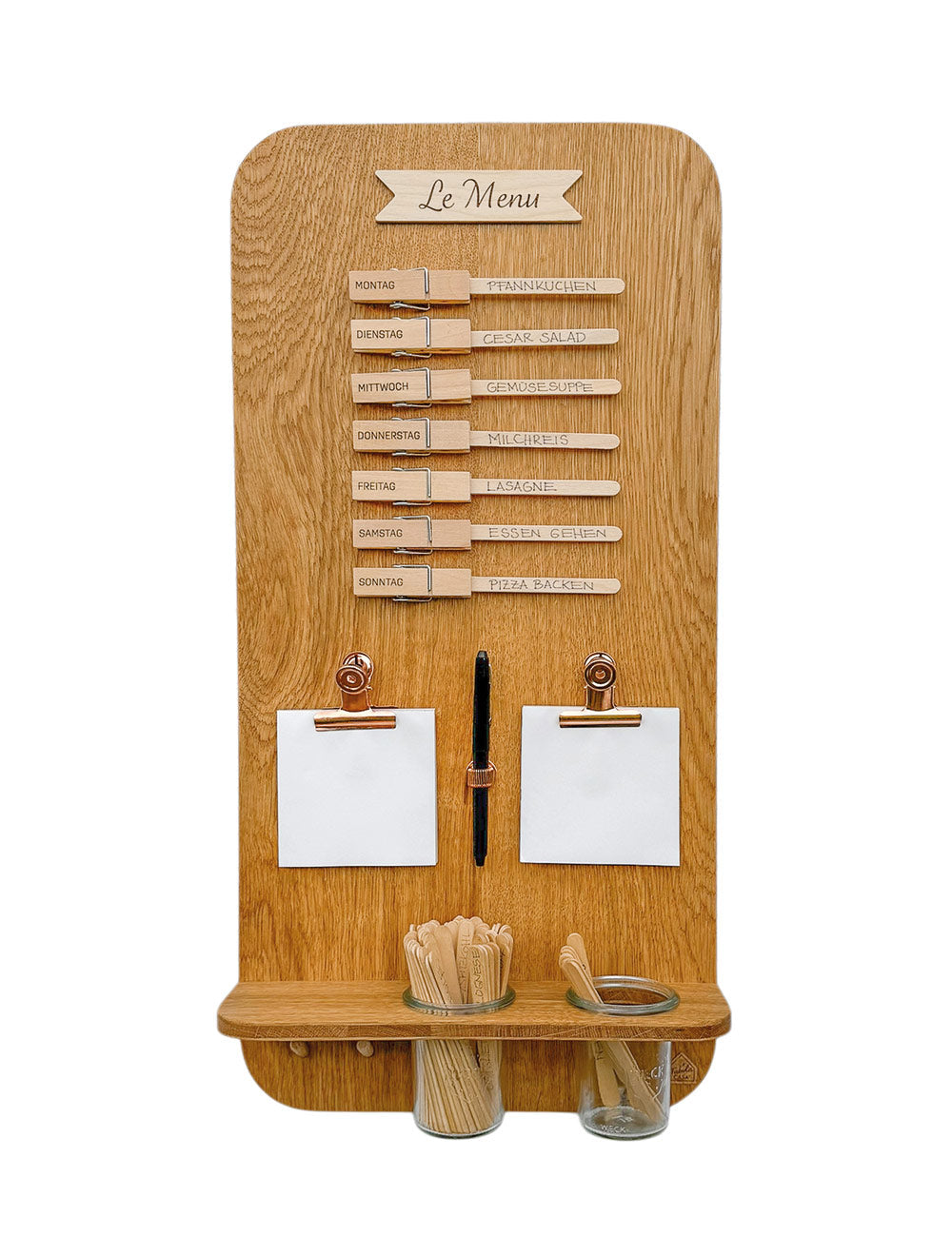 Speiseplan | Holz Eiche | runde Ecken