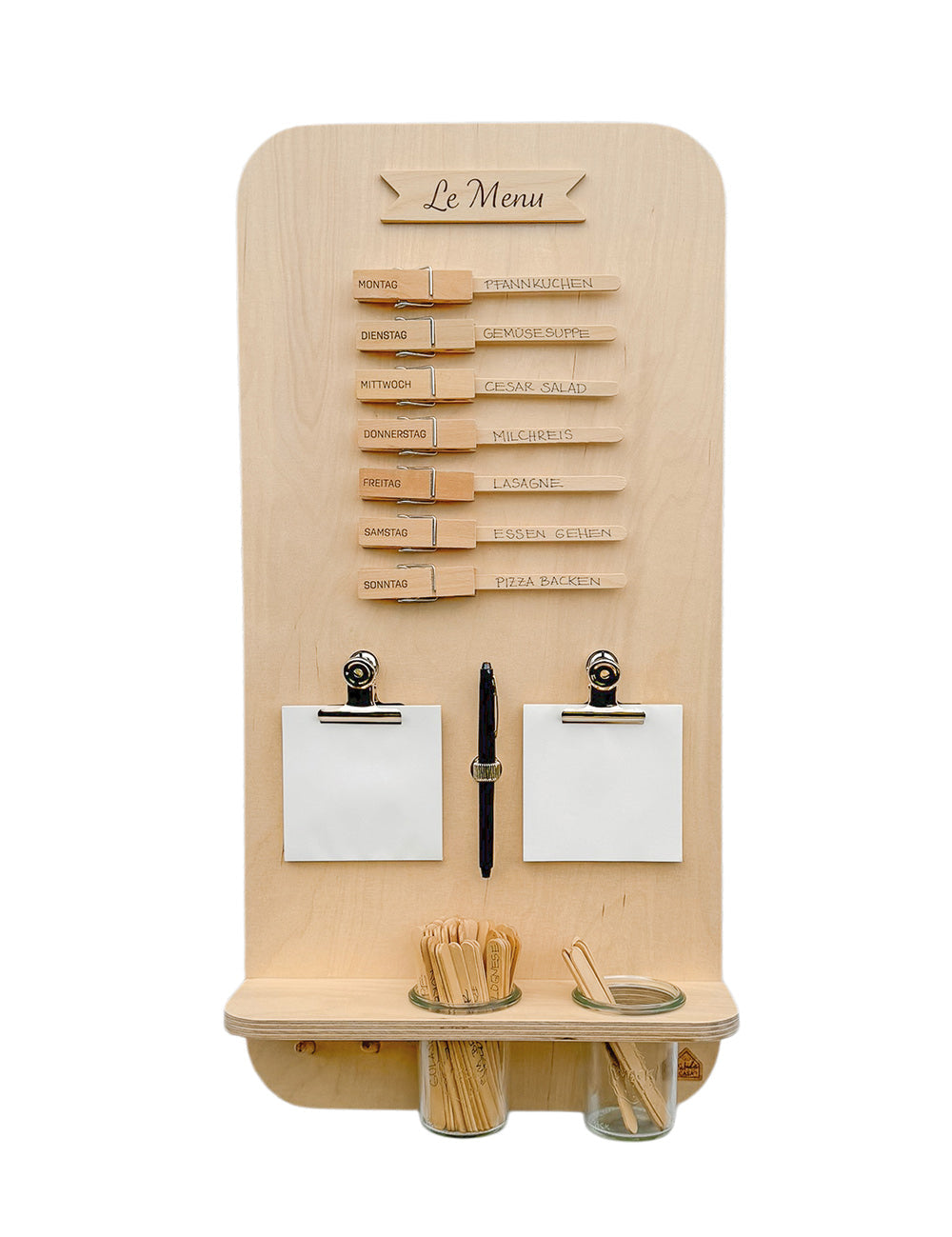 Speiseplan | Holz Multiplex | runde Ecken