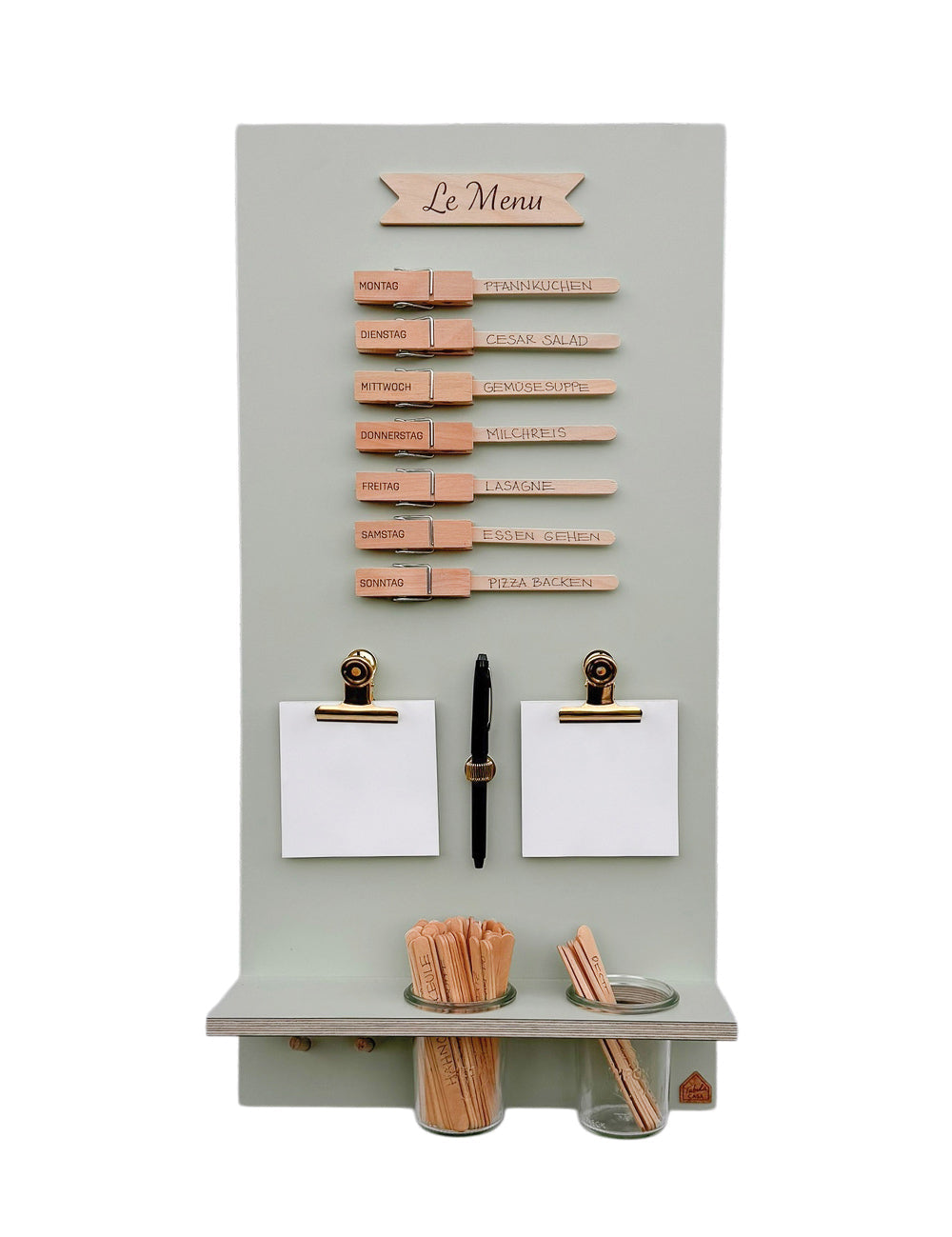 Speiseplan | Holz salbei | eckig