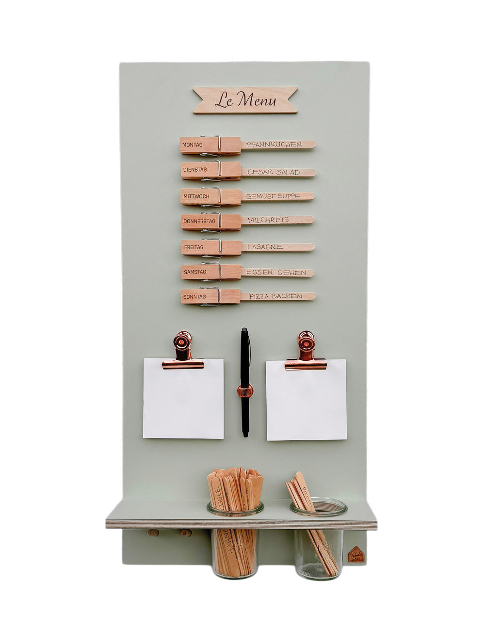 Speiseplan | Holz salbei | eckig