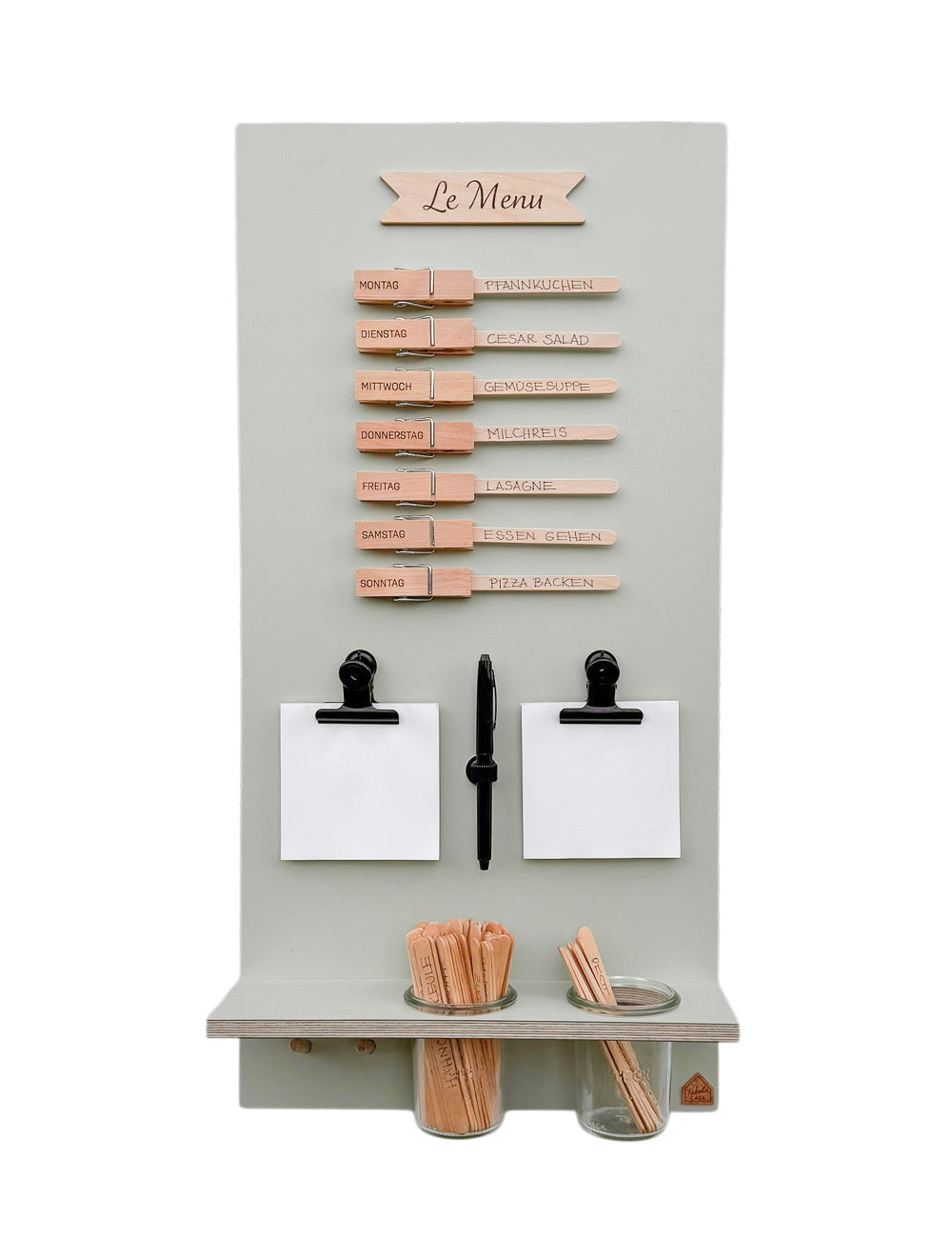 Speiseplan | Holz salbei | eckig